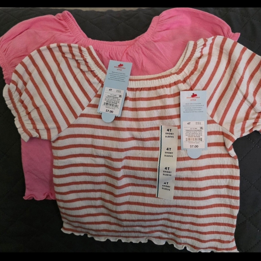 Pink, Red & White Girls Top